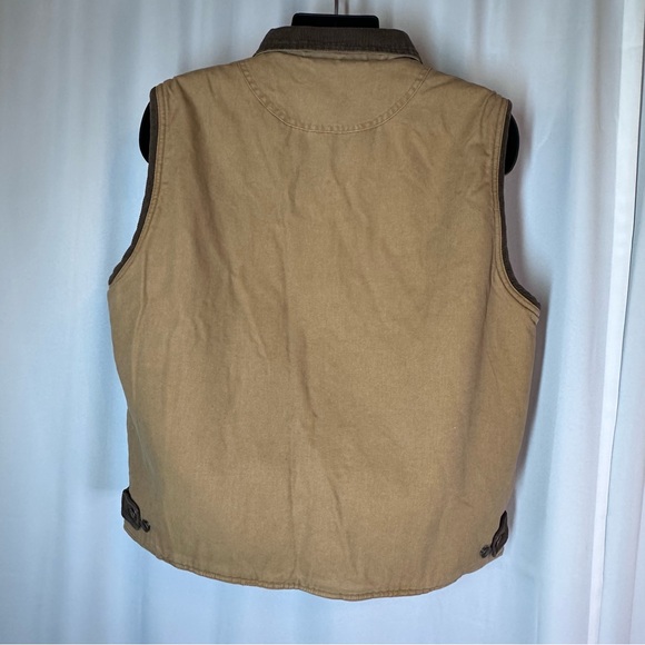 Wrangler Hero Men’s Sherpa Lined Canvas Work Vest Sz L Brown Corduroy Trim *READ - Picture 4 of 14